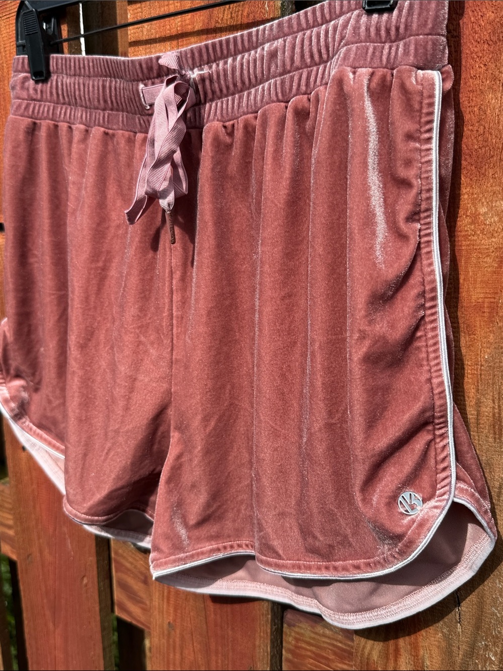 BuffBunny Velvet Athletic Shorts - Dusty Rose Pink Size M - Picture 3 of 7